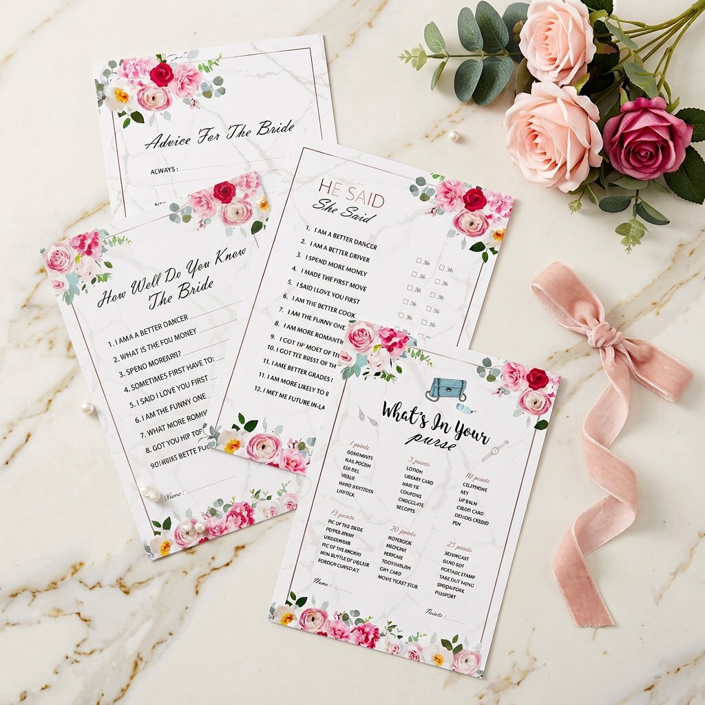 Party Games Bridal Shower - Juego de Tarjetas para Fiesta de