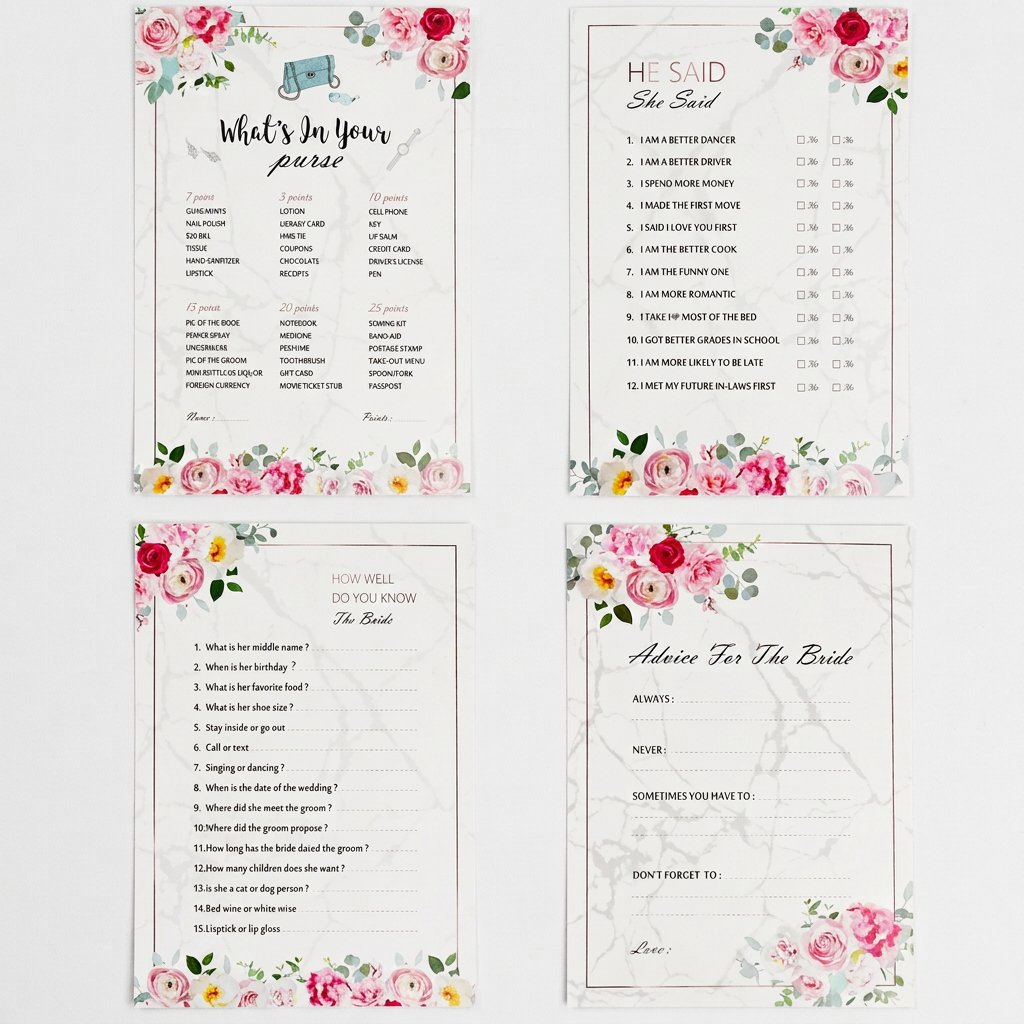 Juego de Tarjetas para Fiesta  - Party Games Bridal Shower reseña y precio