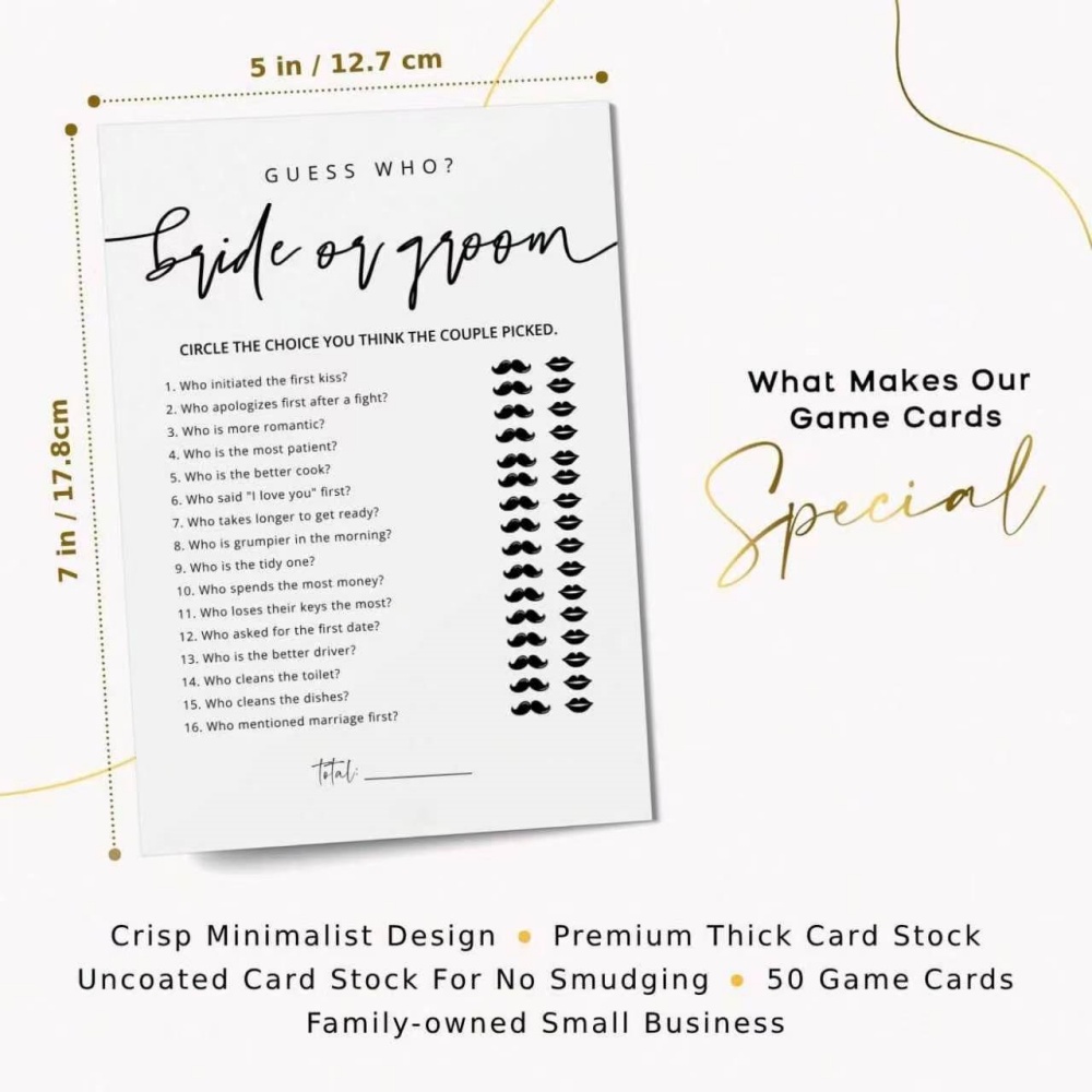 20 Tarjetas de Juego para Boda - Party Games Bridal Shower reseña y precio
